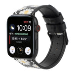 Apple Watch Series 7 45mm / 6 & SE & 5 & 4 44mm / 3 & 2 & 1 42mm、Apple Watch Series 8&7 41mm / SE 2&6&SE&5&4 40mm / 3&2&1 38mm、Apple Watch PSeries 7 41mm / 6 & SE & 5 & 4 40mm / 3 & 2 & 1 38mm用 プリントレザーストラップ