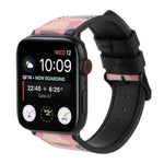 Apple Watch Series 7 45mm / 6 & SE & 5 & 4 44mm / 3 & 2 & 1 42mm、Apple Watch Series 8&7 41mm / SE 2&6&SE&5&4 40mm / 3&2&1 38mm、Apple Watch PSeries 7 41mm / 6 & SE & 5 & 4 40mm / 3 & 2 & 1 38mm用 プリントレザーストラップ