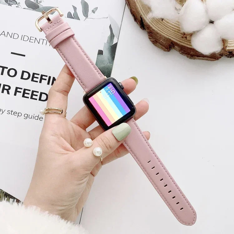 Apple Watch Series 6 & SE & 5 & 4 44mm / 3 & 2 & 1 42mm 用D字バックル滑らかな質感交換用ウォッチバンド