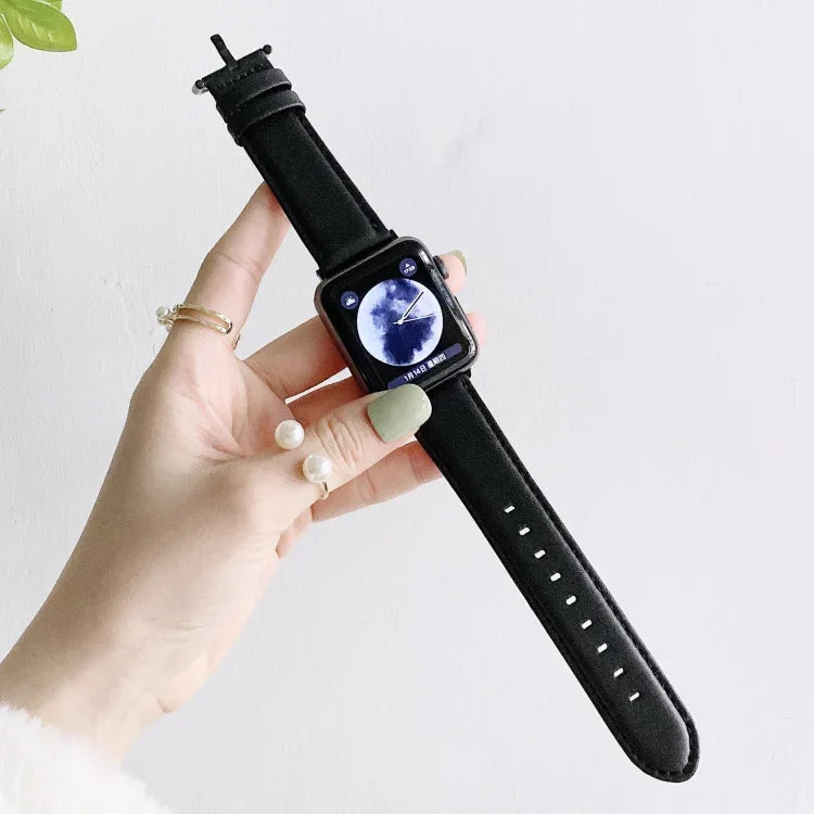 Apple Watch Series 6 & SE & 5 & 4 44mm / 3 & 2 & 1 42mm 用D字バックル滑らかな質感交換用ウォッチバンド