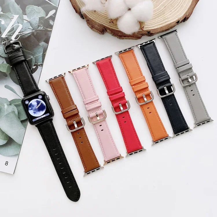 Apple Watch Series 6 & SE & 5 & 4 44mm / 3 & 2 & 1 42mm 用D字バックル滑らかな質感交換用ウォッチバンド
