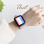 Apple Watch Series 6 & SE & 5 & 4 44mm / 3 & 2 & 1 42mm 用D字バックル滑らかな質感交換用ウォッチバンド
