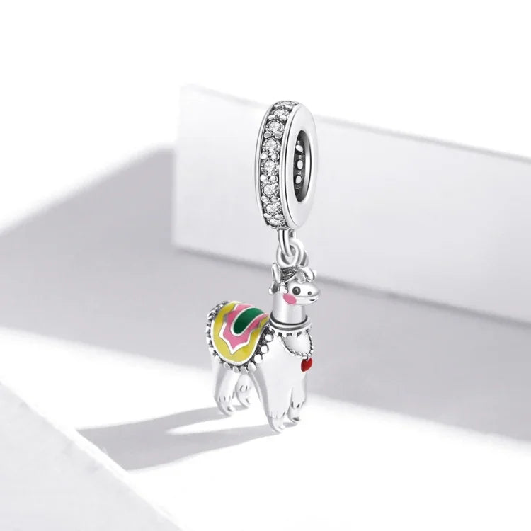 S925スターリングシルバー かわいいアルパカペンダント DIYブレスレット ネックレスアクセサリー、かわいいアルパカ