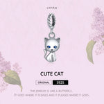 S925スターリングシルバー かわいい猫ペンダント DIYブレスレット ネックレスアクセサリー、猫