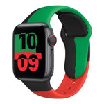 ブラックユニティ シリコンスポーツ交換用ウォッチバンド Apple Watch Series 6 & SE & 5 & 4 40mm / 3 & 2 & 1 38mm用、Apple Watch 40mm/38mm用