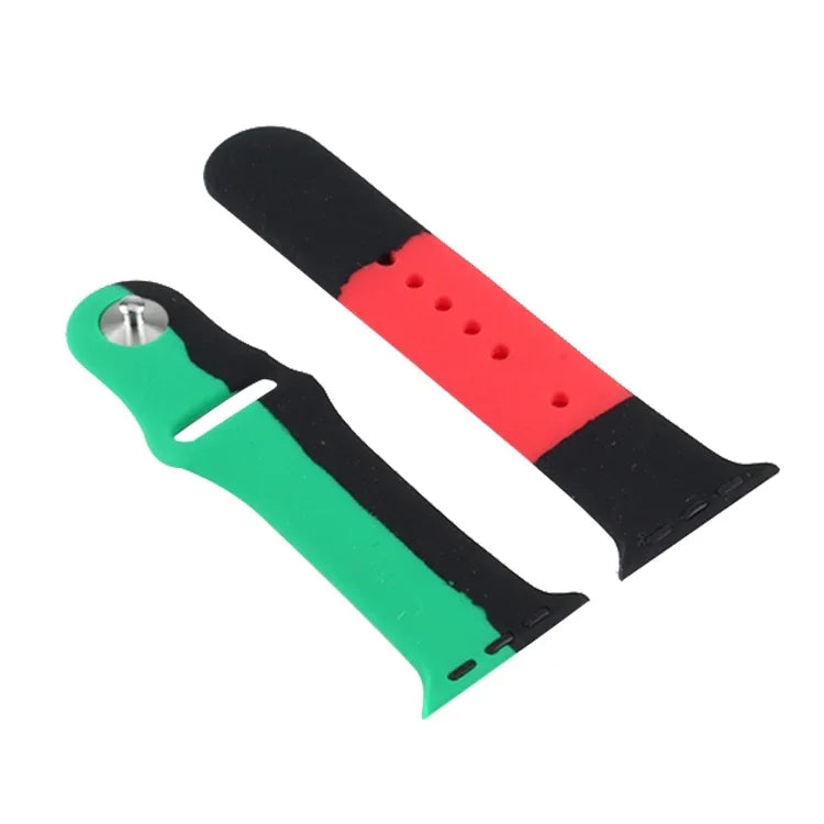 ブラックユニティ シリコンスポーツ交換用ウォッチバンド Apple Watch Series 6 & SE & 5 & 4 40mm / 3 & 2 & 1 38mm用、Apple Watch 40mm/38mm用