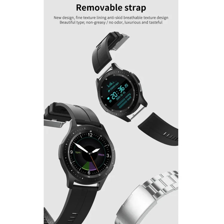 W68 1.54インチ タッチスクリーン IP67 防水スマートブレスレット、血中酸素測定 / Bluetooth通話 / 心拍数モニタリング対応、スタイル：スチールストラップ