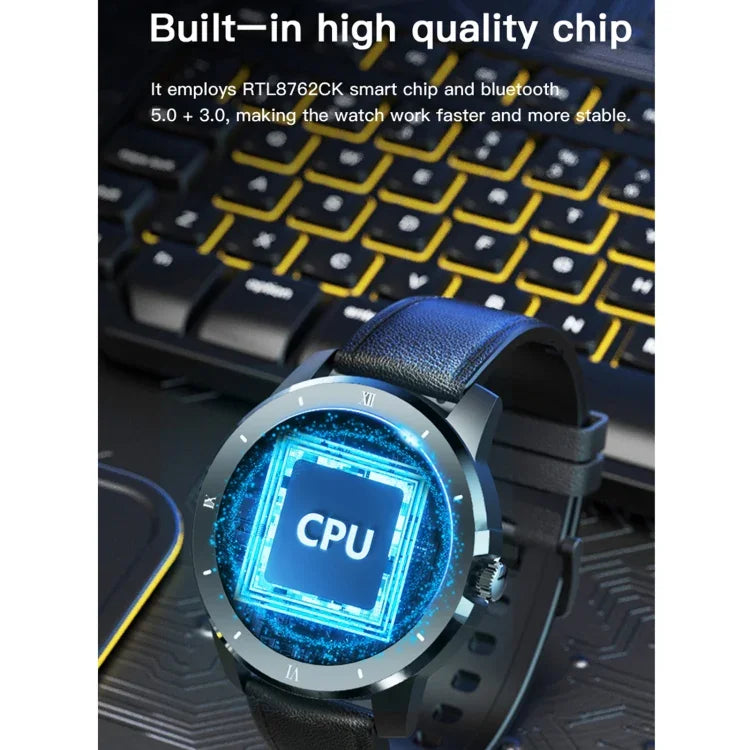 MX12 1.3インチ IPS カラー画面 IP68 防水スマートウォッチ、Bluetooth通話 / 睡眠モニタリング / 心拍数モニタリング対応、スチールストラップ