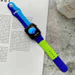 Apple Watch Series 6 & SE & 5 & 4 44mm / 3 & 2 & 1 42mm 用シリコンカラーマッチ交換用ウォッチバンド、Apple Watch 44mm/42mm用（ブラック＋レッド＋ホワイト）、Apple Watch 44mm/42mm用（ライトブルー＋ダークブルー＋イエロー）