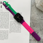 Apple Watch Series 6 & SE & 5 & 4 44mm / 3 & 2 & 1 42mm 用シリコンカラーマッチ交換用ウォッチバンド、Apple Watch 44mm/42mm用（ブラック＋レッド＋ホワイト）、Apple Watch 44mm/42mm用（ライトブルー＋ダークブルー＋イエロー）