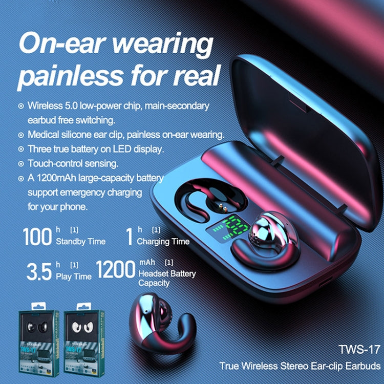 Remax Proda TWS-17 Bluetooth 5.0 イヤークリップスタイル トゥルーワイヤレスステレオ Bluetooth イヤホン