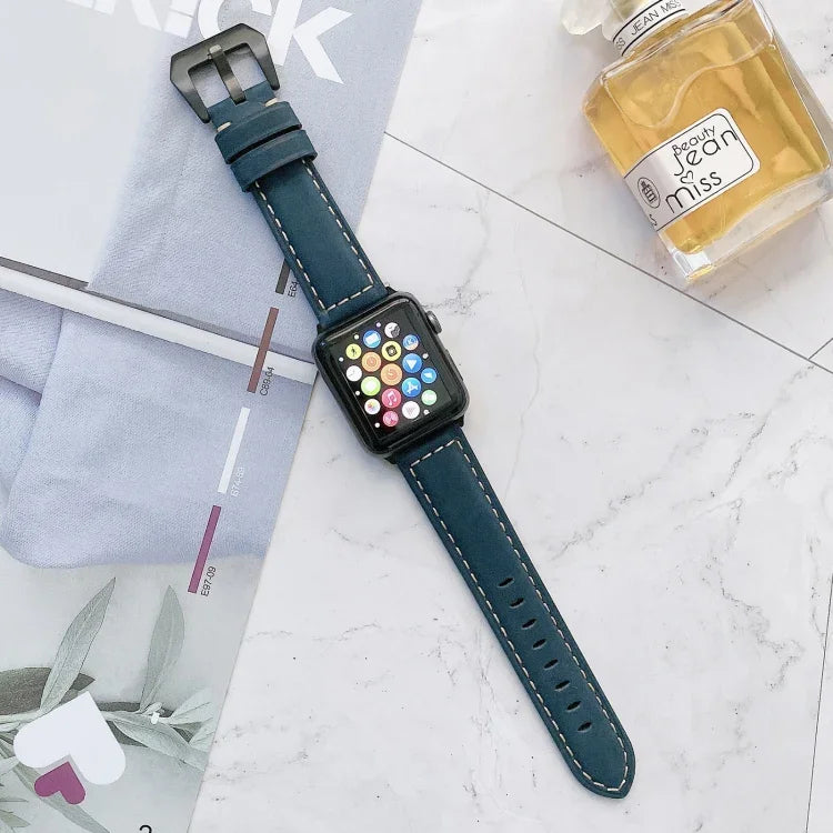 Apple Watch Series 6 & SE & 5 & 4 40mm / 3 & 2 & 1 38mm 用ビッグヘッドバックルレザー交換用ウォッチバンド、Apple Watch Series 8&7 41mm / SE 2&6&SE&5&4 40mm / 3&2&1 38mm 用