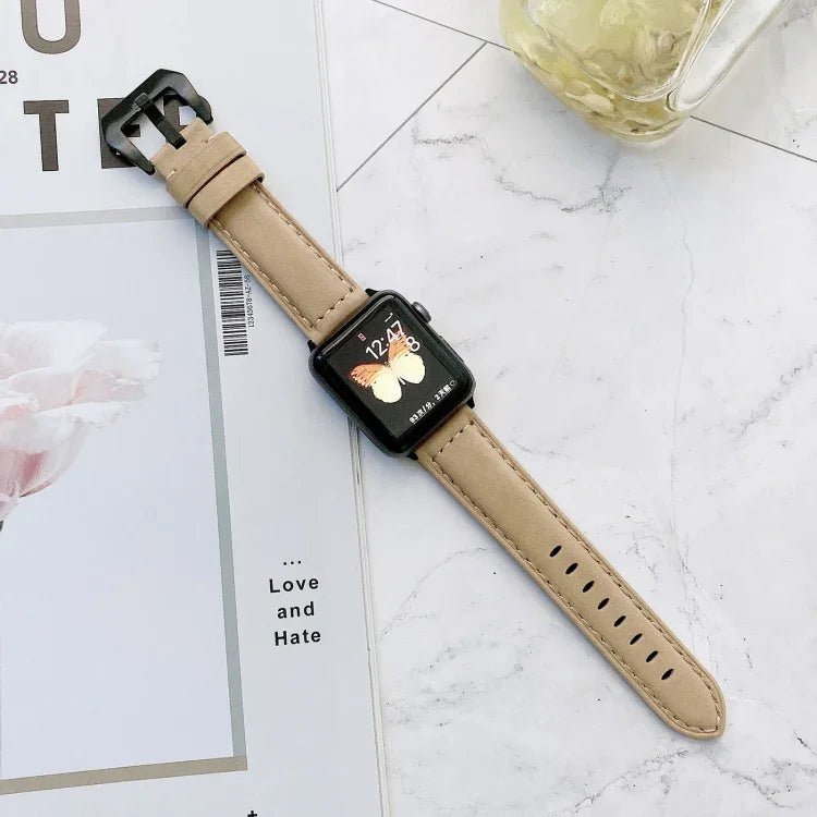 Apple Watch Series 6 & SE & 5 & 4 40mm / 3 & 2 & 1 38mm 用ビッグヘッドバックルレザー交換用ウォッチバンド、Apple Watch Series 8&7 41mm / SE 2&6&SE&5&4 40mm / 3&2&1 38mm 用