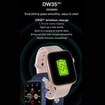 DW35PRO 1.75インチ カラー画面 IPX7防水 スマートウォッチ、Bluetooth通話応答＆拒否対応 / 睡眠モニタリング / 心拍数モニタリング、スタイル：スチールストラップ、スチールストラップ（ローズゴールド）、スチールストラップ（ブルー）、スチールストラップ（シルバー）、スチールストラップ（ブラック）