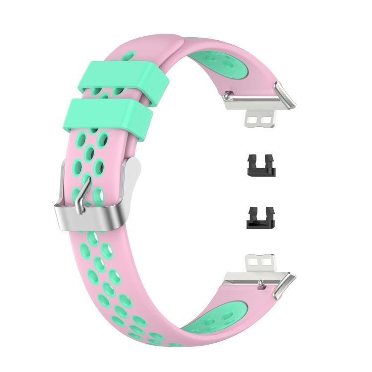For Huawei Watch Fit 18mm Clasp Style Silicone Two-color Replacement Strap Watchband