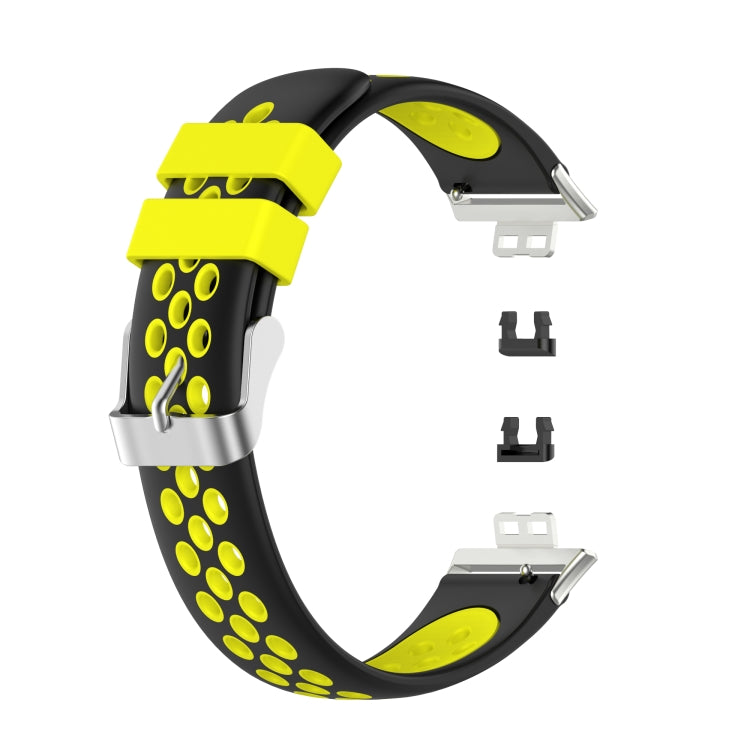 For Huawei Watch Fit 18mm Clasp Style Silicone Two-color Replacement Strap Watchband