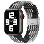 編み込み＋ステンレススチール交換用ウォッチバンド、Apple Watch Series 6 & SE & 5 & 4 40mm / 3 & 2 & 1 38mm 用、Apple Watch Series 8&7 41mm / SE 2&6&SE&5&4 40mm / 3&2&1 38mm 用、Apple Watch Series 7 41mm / 6 & SE & 5 & 4 40mm 用