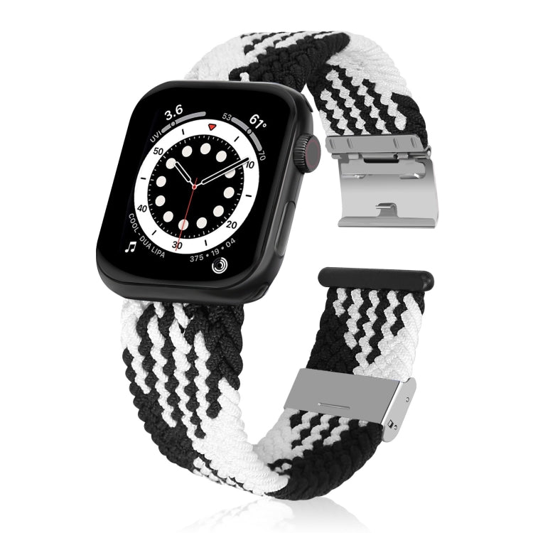 編み込み＋ステンレススチール交換用ウォッチバンド、Apple Watch Series 6 & SE & 5 & 4 40mm / 3 & 2 & 1 38mm 用、Apple Watch Series 8&7 41mm / SE 2&6&SE&5&4 40mm / 3&2&1 38mm 用、Apple Watch Series 7 41mm / 6 & SE & 5 & 4 40mm 用