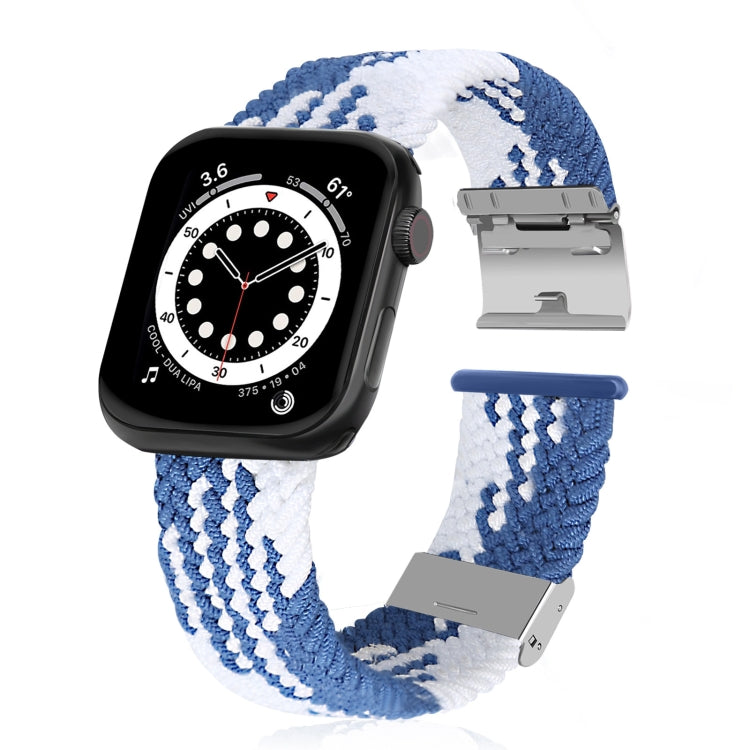 編み込み＋ステンレススチール交換用ウォッチバンド、Apple Watch Series 6 & SE & 5 & 4 40mm / 3 & 2 & 1 38mm 用、Apple Watch Series 8&7 41mm / SE 2&6&SE&5&4 40mm / 3&2&1 38mm 用、Apple Watch Series 7 41mm / 6 & SE & 5 & 4 40mm 用