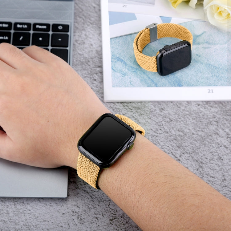 編み込み＋ステンレススチール交換用ウォッチバンド、Apple Watch Series 6 & SE & 5 & 4 40mm / 3 & 2 & 1 38mm 用、Apple Watch Series 8&7 41mm / SE 2&6&SE&5&4 40mm / 3&2&1 38mm 用、Apple Watch Series 7 41mm / 6 & SE & 5 & 4 40mm 用