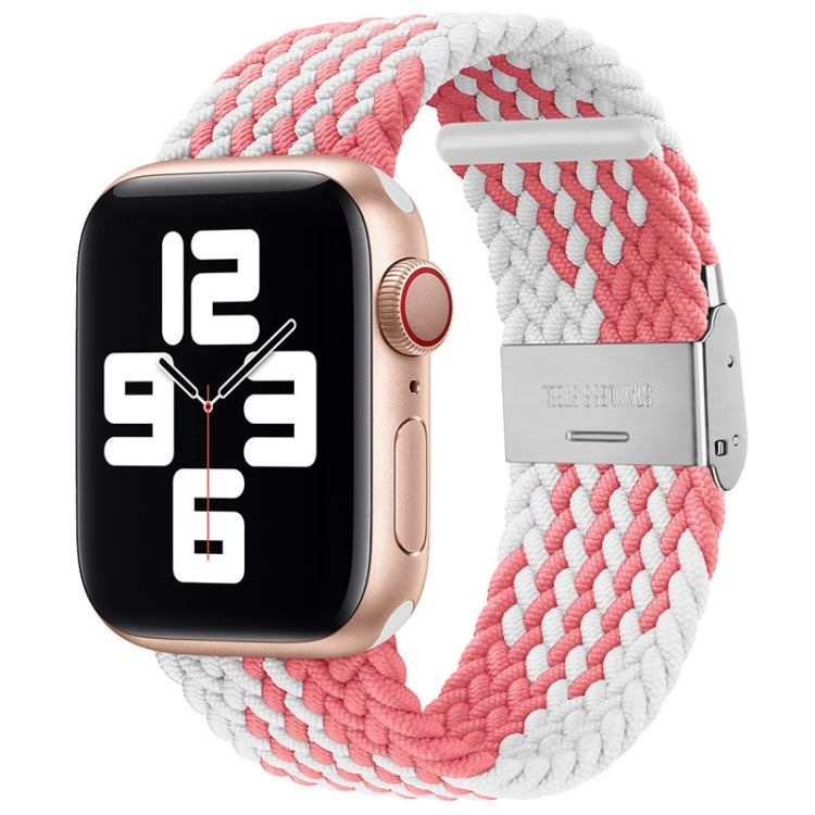 編み込み＋ステンレススチール交換用ウォッチバンド Apple Watch Series 6 & SE & 5 & 4 44mm / 3 & 2 & 1 42mm用、Apple Watch Series 7 45mm / 6 & SE & 5 & 4 44mm用、Apple Watch Ultra 49mm / Series 8&7 45mm / SE 2&6&SE&5&4 44mm / 3&2&1 42mm用
