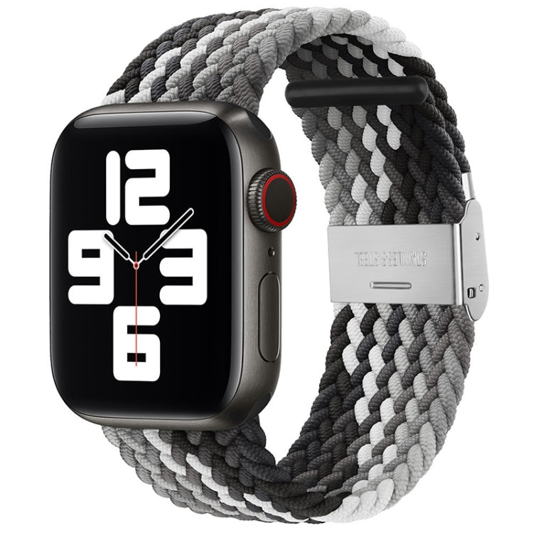 編み込み＋ステンレススチール交換用ウォッチバンド Apple Watch Series 6 & SE & 5 & 4 44mm / 3 & 2 & 1 42mm用、Apple Watch Series 7 45mm / 6 & SE & 5 & 4 44mm用、Apple Watch Ultra 49mm / Series 8&7 45mm / SE 2&6&SE&5&4 44mm / 3&2&1 42mm用