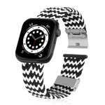 編み込み＋ステンレススチール交換用ウォッチバンド Apple Watch Series 6 & SE & 5 & 4 44mm / 3 & 2 & 1 42mm用、Apple Watch Series 7 45mm / 6 & SE & 5 & 4 44mm用、Apple Watch Ultra 49mm / Series 8&7 45mm / SE 2&6&SE&5&4 44mm / 3&2&1 42mm用