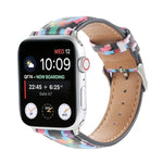マーブル エスニックスタイル プリントレザーウォッチバンド Apple Watch Series 6 & SE & 5 & 4 44mm / 3 & 2 & 1 42mm用、5 & 4 40mm / 3 & 2 & 1 38mm用