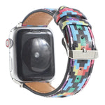 マーブル エスニックスタイル プリントレザーウォッチバンド Apple Watch Series 6 & SE & 5 & 4 44mm / 3 & 2 & 1 42mm用、5 & 4 40mm / 3 & 2 & 1 38mm用