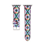 マーブル エスニックスタイル プリントレザーウォッチバンド Apple Watch Series 6 & SE & 5 & 4 44mm / 3 & 2 & 1 42mm用、5 & 4 40mm / 3 & 2 & 1 38mm用