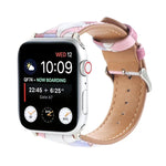 マーブル エスニックスタイル プリントレザーウォッチバンド Apple Watch Series 6 & SE & 5 & 4 44mm / 3 & 2 & 1 42mm用、5 & 4 40mm / 3 & 2 & 1 38mm用