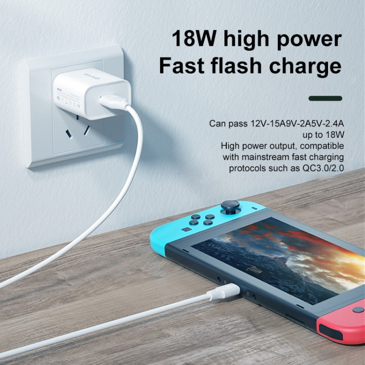 WK WP-U57 Max 18W マックススピード QC3.0 急速充電器 + USB to 8ピンデータケーブル、USプラグ、EUプラグ