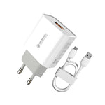 WK WP-U57 Max 18W マックススピード QC3.0 急速充電器 + USB to 8ピンデータケーブル、USプラグ、EUプラグ