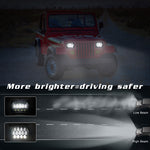 7 inch(5X7)/(7X6) H4 DC 9V-30V 30000LM 300W 8LEDs Car Square Shape LED Headlight Lamps for Jeep Wrangler, 8LEDs