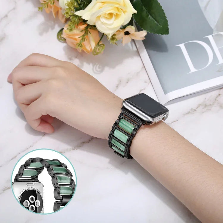 エメラルド ステンレススチールウォッチストラップ Apple Watch Ultra 49mm / Series 8&7 45mm / SE 2&6&SE&5&4 44mm / 3&2&1 42mm用、Apple Watch Series 8&7 41mm / SE 2&6&SE&5&4 40mm / 3&2&1 38mm用、Apple Watch Series 7 41mm / 6 & SE & 5 & 4 40mm / 3 & 2 & 1 38mm用