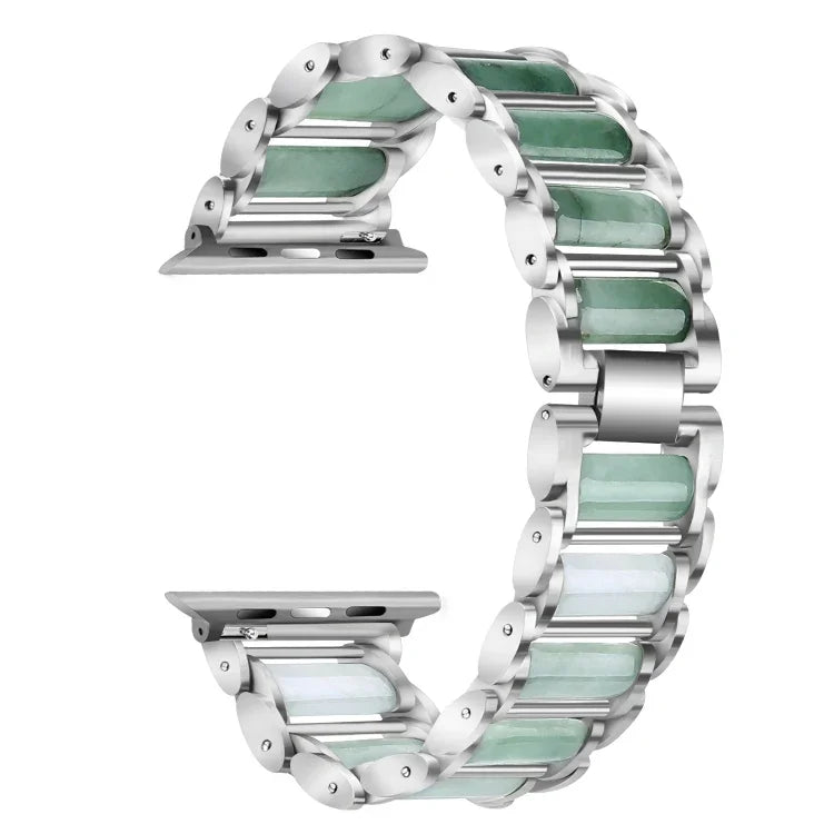 エメラルド ステンレススチールウォッチストラップ Apple Watch Ultra 49mm / Series 8&7 45mm / SE 2&6&SE&5&4 44mm / 3&2&1 42mm用、Apple Watch Series 8&7 41mm / SE 2&6&SE&5&4 40mm / 3&2&1 38mm用、Apple Watch Series 7 41mm / 6 & SE & 5 & 4 40mm / 3 & 2 & 1 38mm用