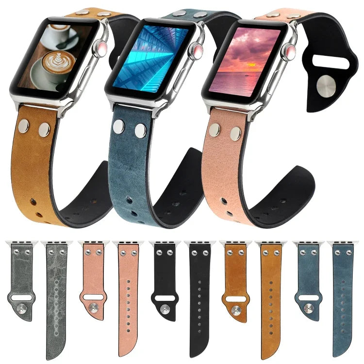 レザーナイフストラップ Apple Watch Ultra 49mm / Series 8&7 45mm / SE 2&6&SE&5&4 44mm / 3&2&1 42mm用、Apple Watch Series 8&7 41mm / SE 2&6&SE&5&4 40mm / 3&2&1 38mm用
