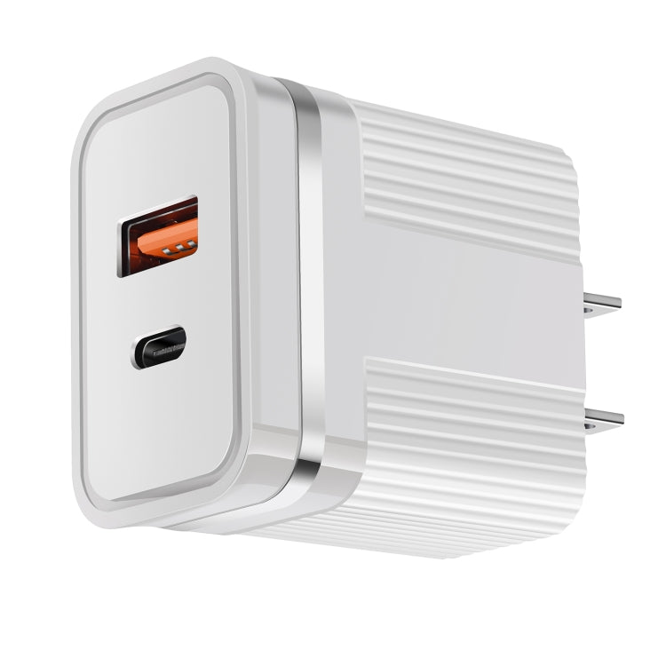 RSY USB + USB-C / Type-C デュアルポート急速充電トラベルチャージャー、USプラグ、EUプラグ