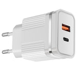 RSY USB + USB-C / Type-C デュアルポート急速充電トラベルチャージャー、USプラグ、EUプラグ