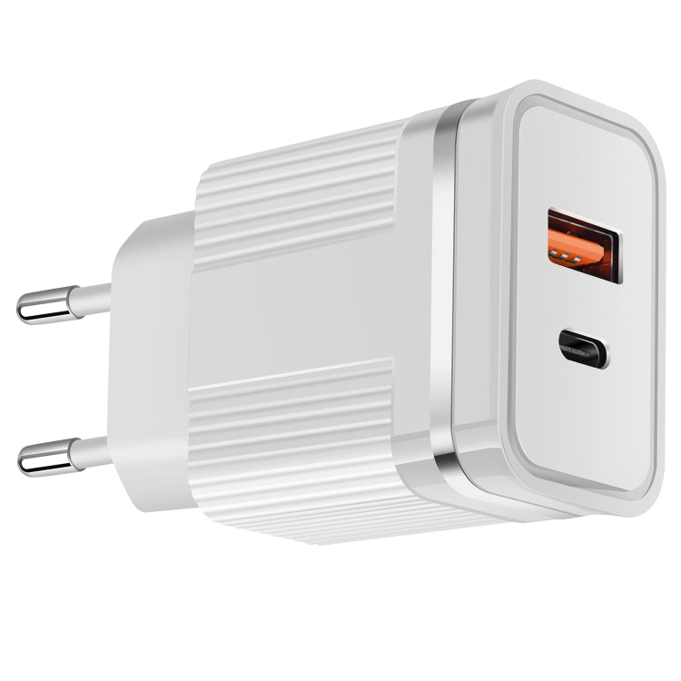 RSY USB + USB-C / Type-C デュアルポート急速充電トラベルチャージャー、USプラグ、EUプラグ