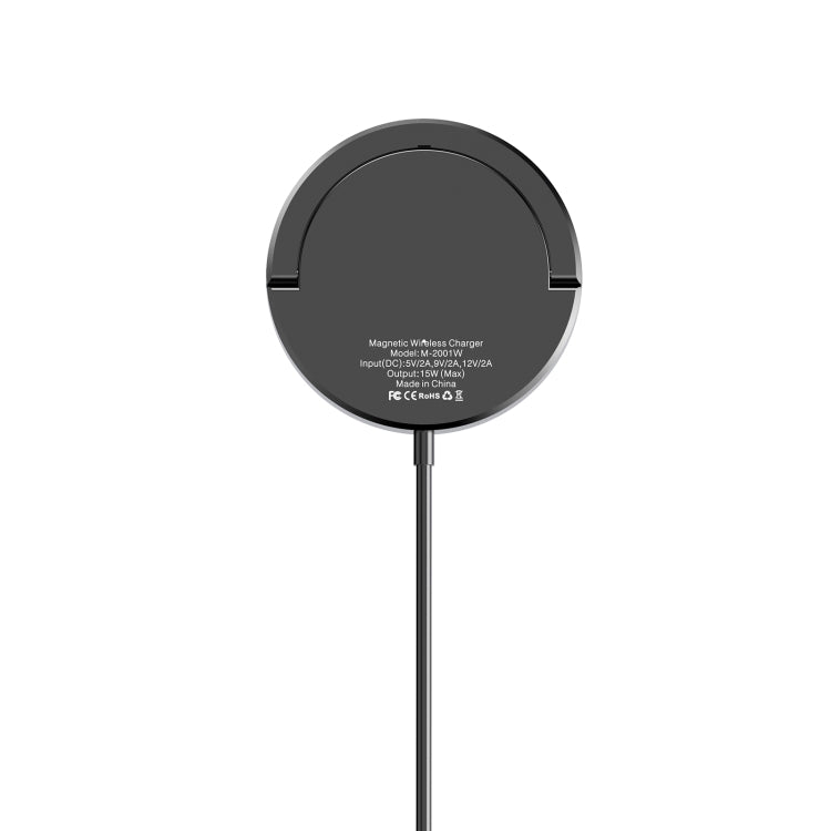 Mriowiz M-2001W 15W デスクトップ MagSafe 磁気ワイヤレス充電器 iPhone 12シリーズ用、USB + USB-C / Type-Cデータケーブル＆ホルダー付き