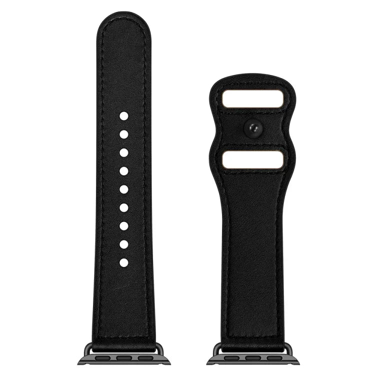 ダブルホールレザーウォッチバンド Apple Watch Series 6 & SE & 5 & 4 44mm / 3 & 2 & 1 42mm用、5 & 4 40mm / 3 & 2 & 1 38mm用