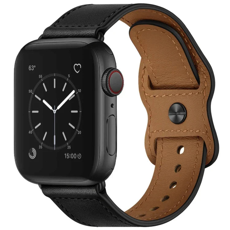 ダブルホールレザーウォッチバンド Apple Watch Series 6 & SE & 5 & 4 44mm / 3 & 2 & 1 42mm用、5 & 4 40mm / 3 & 2 & 1 38mm用