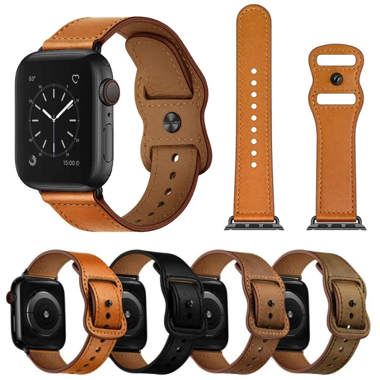 ダブルホールレザーウォッチバンド Apple Watch Series 6 & SE & 5 & 4 44mm / 3 & 2 & 1 42mm用、5 & 4 40mm / 3 & 2 & 1 38mm用