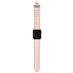本革＋バタフライシルバーバックル交換用ウォッチバンド Apple Watch Series 6 & SE & 5 & 4 40mm / 3 & 2 & 1 38mm用、Apple Watch Series 7 41mm / 6 & SE & 5 & 4 40mm / 3 & 2 & 1 38mm用シルバーバックル