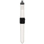 本革＋バタフライブラックバックル交換用ウォッチバンド Apple Watch Series 6 & SE & 5 & 4 44mm / 3 & 2 & 1 42mm用、Apple Watch Series 7 45mm / 6 & SE & 5 & 4 44mm / 3 & 2 & 1 42mm用ブラックバックル