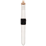 本革＋バタフライローズゴールドバックル交換用ウォッチバンド Apple Watch Series 6 & SE & 5 & 4 40mm / 3 & 2 & 1 38mm用、Apple Watch Series 7 41mm / 6 & SE & 5 & 4 40mm / 3 & 2 & 1 38mm用ローズゴールドバックル
