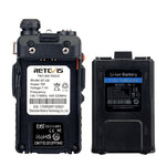 RETEVIS RT-5R 400-520MHz＋136-174MHz 128チャンネル USB二波ハンドヘルドトランシーバー、USB、EUプラグ、UKプラグ