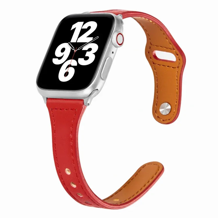 ユニバーサルT字型薄型リバースバックルレザーウォッチストラップ、Apple Watch Ultra 49mm / Series 8&7 45mm / SE 2&6&SE&5&4 44mm / 3&2&1 42mm用、Apple Watch Series 8&7 41mm / SE 2&6&SE&5&4 40mm / 3&2&1 38mm用