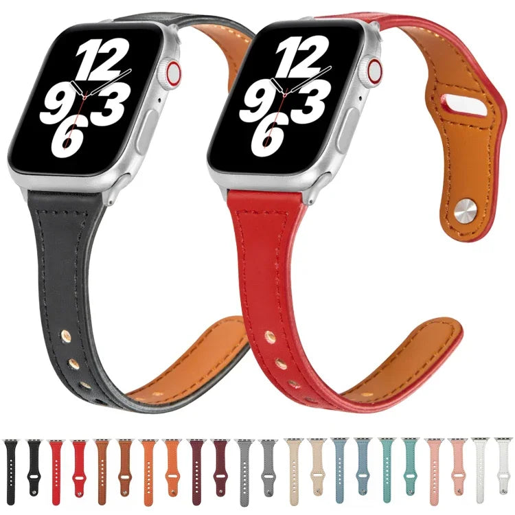 ユニバーサルT字型薄型リバースバックルレザーウォッチストラップ、Apple Watch Ultra 49mm / Series 8&7 45mm / SE 2&6&SE&5&4 44mm / 3&2&1 42mm用、Apple Watch Series 8&7 41mm / SE 2&6&SE&5&4 40mm / 3&2&1 38mm用